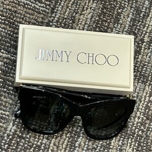 Jimmy Choo Black Sunglasses with Cream Case